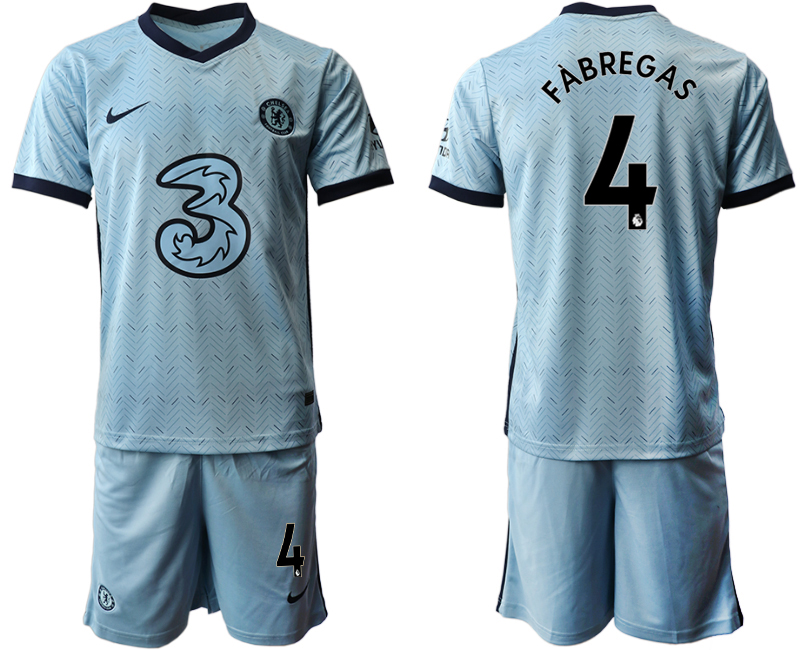 Men 2020-2021 club Chelsea away Light blue #4 Soccer Jerseys->chelsea jersey->Soccer Club Jersey